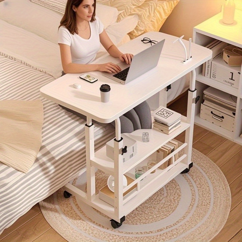 Desk Setup Shelves - Table pliante multifonctionnelle avec roulettes, hauteur