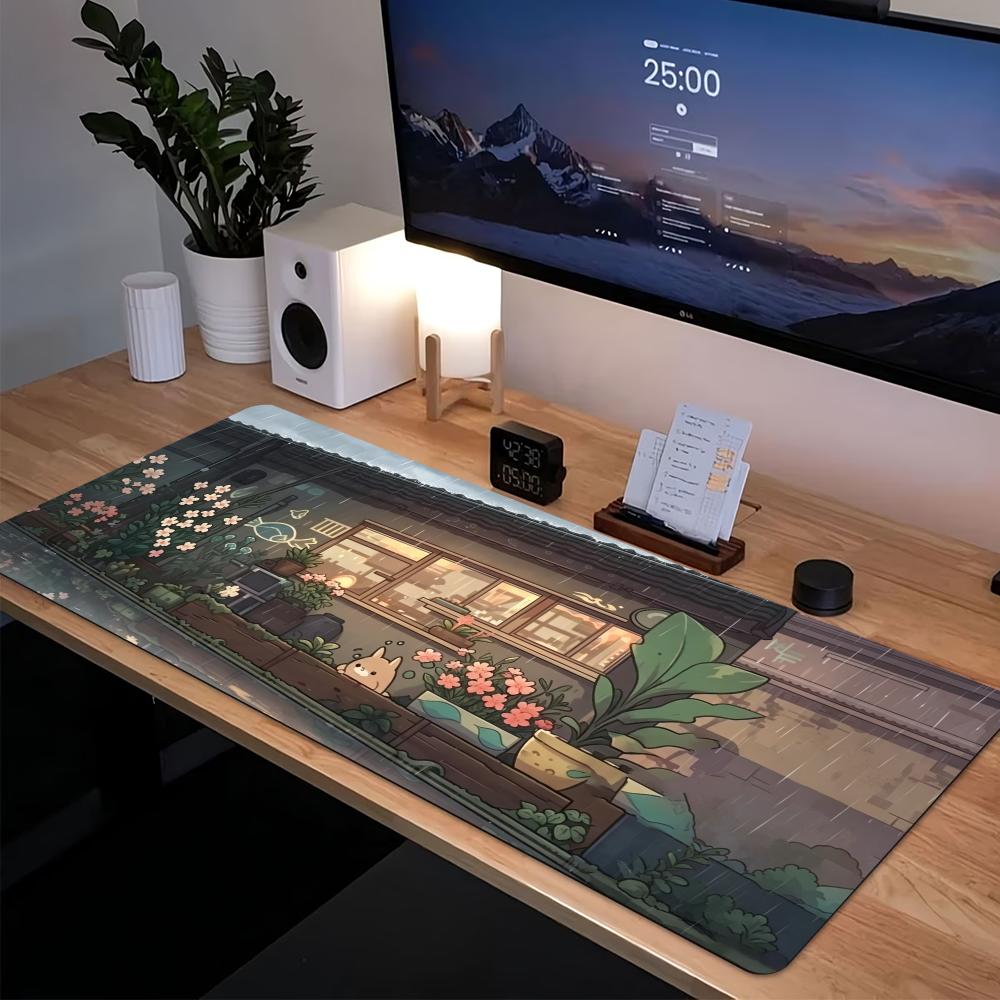 Desk Setup Laptop And Pc - Tapis de souris gaming étendu Cozy