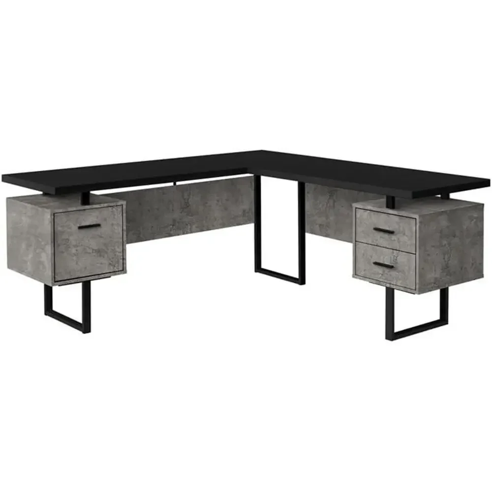 Desk Setup Grey - Bureau d'ordinateur en L de 70
