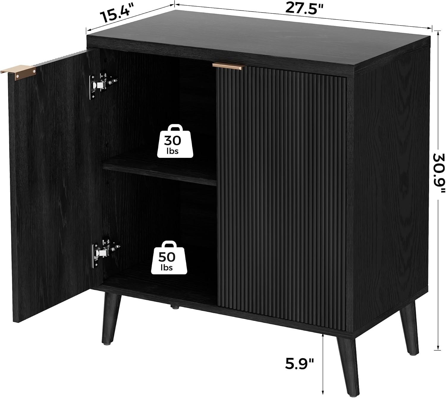 Buffet cannelé avec rangement, - Desk Setup Shelves avis et prix