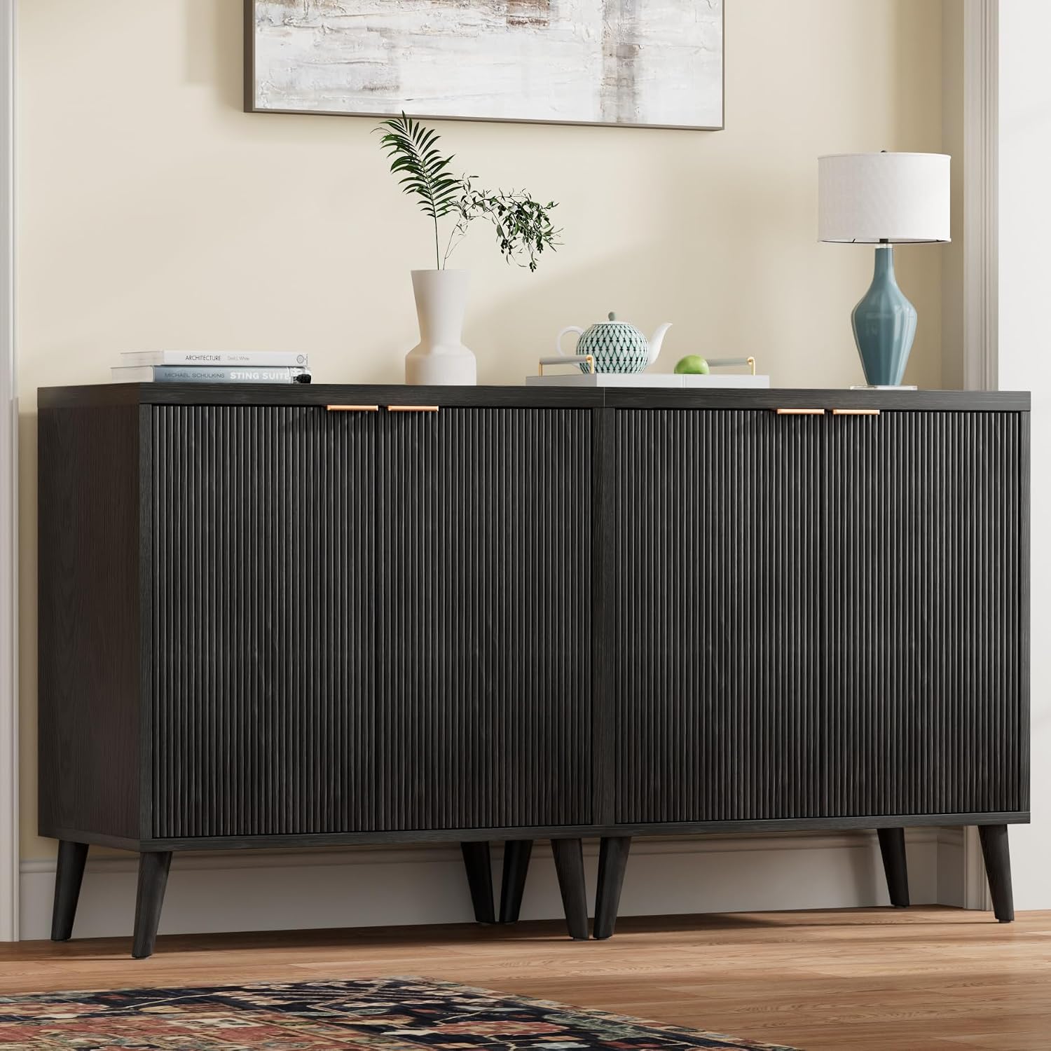 Buffet cannelé avec rangement, - Desk Setup Shelves avis et prix