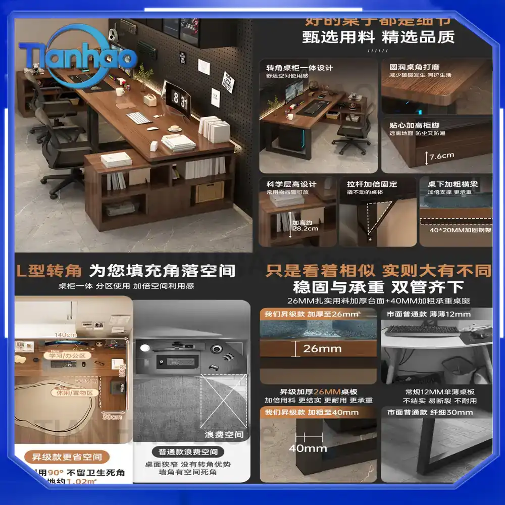 Bureau de jeu en forme de L av - Desk Setup Corner avis et prix